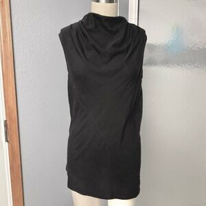 Rick Owens “Moody” FW ‘14 Black Cowl Neck Draped Sleeveless Asymmetrical Top